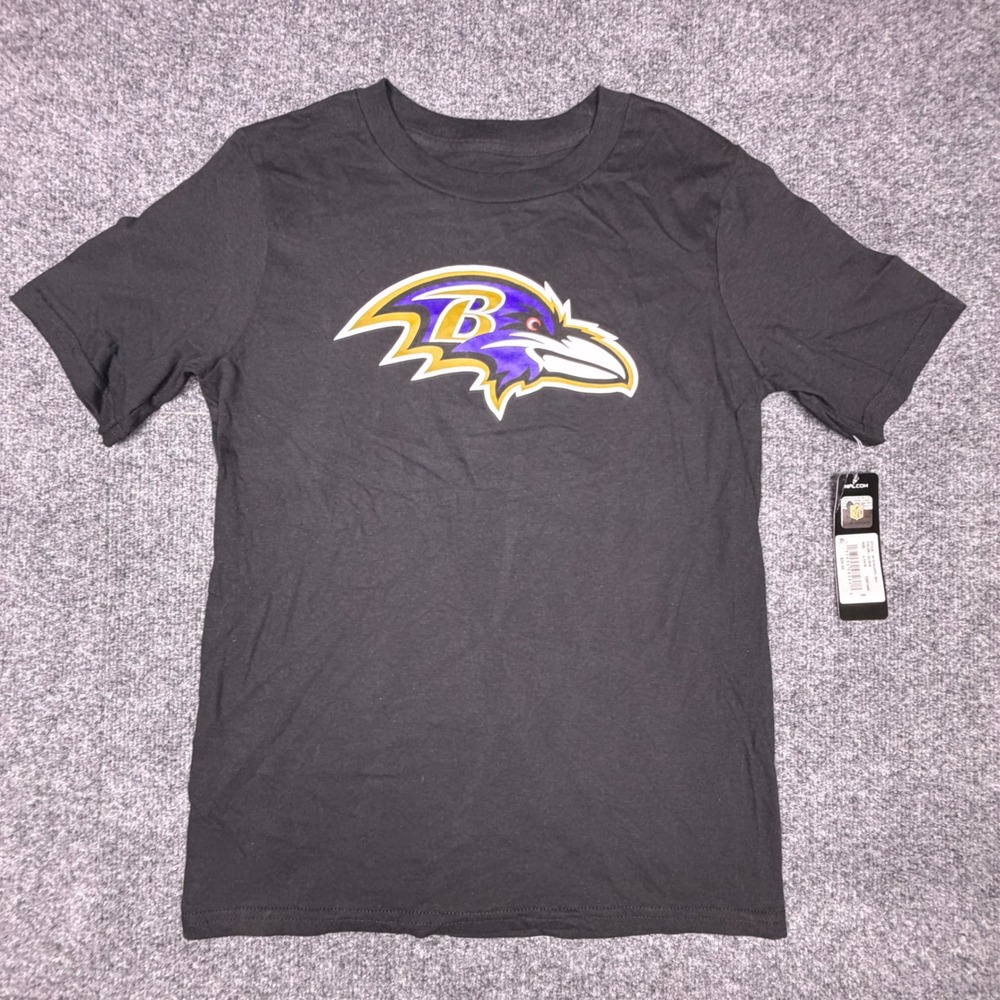 NFL Baltimore Ravens Kids T-Shirt Black Size L 14/16 Logo Tee 9K1B7MK00F01-RAV